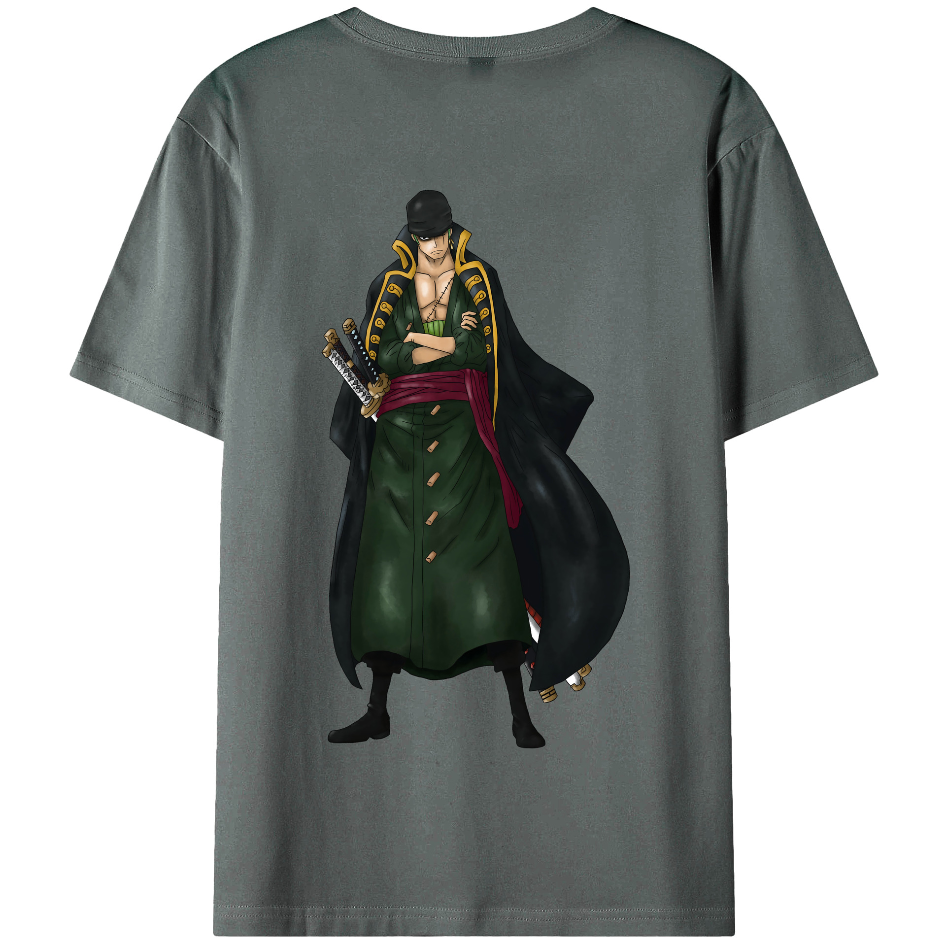 ワンピース ロロノア・ゾロ ONE PIECE Roronoa Zoro 綿100％半袖Tシャツ（背面プリント）